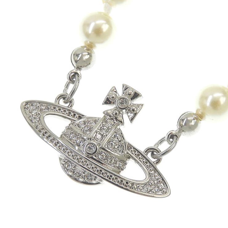 Riverall VIVIENNE WESTWOOD ヴィヴィアンウエストウッド アクセサリー レディース ネックレス フェイクパール×プラチナム MAN. MINI BAS RELIEF PEARL 6301010002P104 VIVIENNE WE