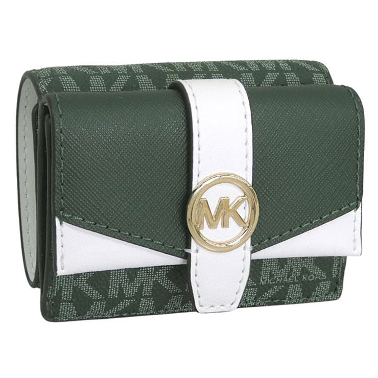Riverall MICHAEL KORS マイケルコース 財布 レディース 三つ折り財布 アウトレット ダークグリーン 35R6GGRD0B-321 MICHAEL KORS 財布