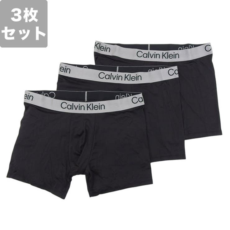 Riverall CALVIN KLEIN カルバンクライン ボクサーパンツ 下着 アンダーウェア 3枚セット メンズ M ブラック Brushed Microfiber Stretch 3 Boxer BriefS NB4124BLACKM CALVI