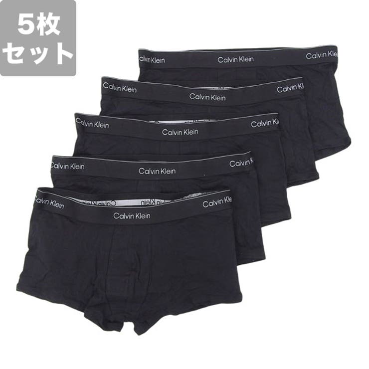 Riverall CALVIN KLEIN カルバンクライン ボクサーパンツ 下着 アンダーウェア 5枚セット メンズ M ブラック Icon Cotton Stretch 5 Low Rise Trunks NB4390TM6M CALVIN KLEI