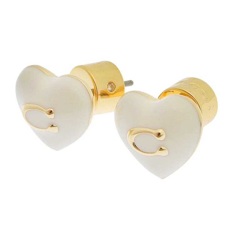 Riverall COACHコーチ アクセサリー レディース ピアス ホワイト 37518594GLD100WHGD COACH アクセサリー