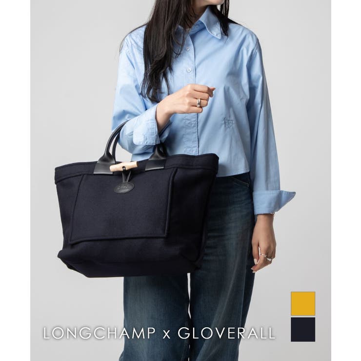U-STREAM ロンシャン LONGCHAMP Le Roseau x Gloverall ル ロゾ グローバーオール L Tote bag トートバッグ 10327 HII ハンドバッグ コラボ レ