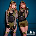 Tika バストカット×レースアップメッシュコルセット風ポリスコスチューム ハロウィンコスプレ セクシーコスプレ アーミー ミリタリー サイドカット Mサイズ カーキ 黒崎みさ えれな Tika ティカ コスチューム