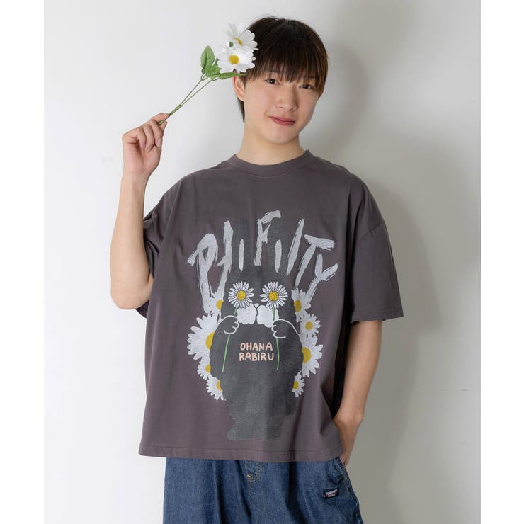 【20％OFFクーポン！7/25(土)限定】ScoLar 春を告げるお花ラビルTシャツ トップス
