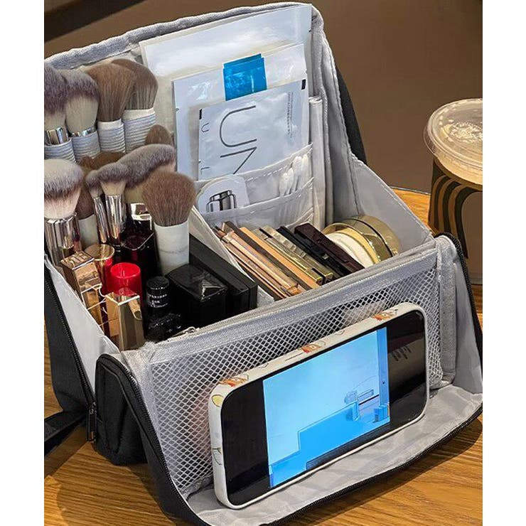 SUNSHINE CLOSET 使いやすいコスメポーチ おしゃれバニティポーチ 化粧ポーチ 筆入れスタンド型ガジェットポーチ トかわいいラベルポーチ大人 バッグ・鞄 shoplistselect-10513979 SHOPLIST サンプル画像2