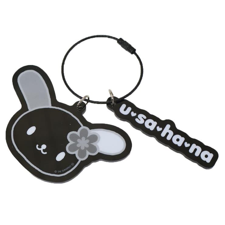 Key Holder - cinemacollection ウサハナ キーリング アクリルキーホルダー モノクロシリーズ サンリオ アクキー 2連 キャラクター グッズ 小物