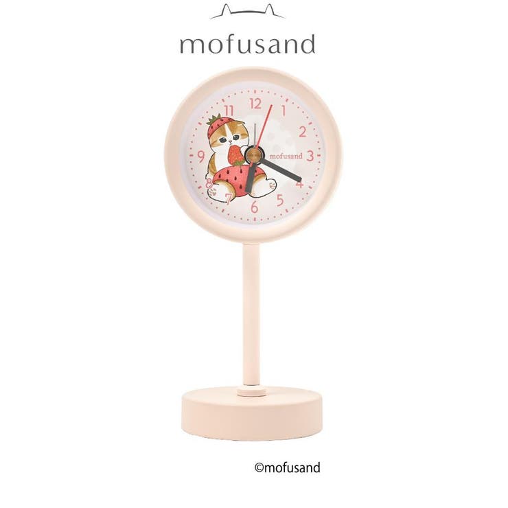 【10％OFFクーポン！5/7(木)9:59まで】cinemacollection モフサンド 置き時計 スタンドクロック Y PI いちごにゃん mofusand フィールドワーク プレゼント アラーム付き ボタン電池 キャラクター グッズ 寝具・イン