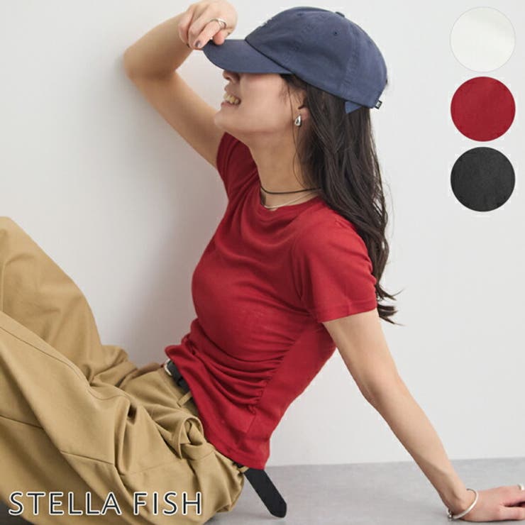【20％OFFクーポン！7/25(土)限定】futier land サイドギャザーTシャツ トップス