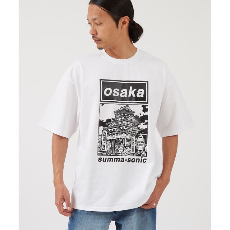 【10％OFFクーポン！6/26(金)1:59まで】improves 半袖Tシャツ メンズ SIDEWAY STANCE サイドウェイスタンス オリジナルプリント OSAKAモノクロフォト 半袖Tシャツ カットソー カジュアル ストリート スケーター ト