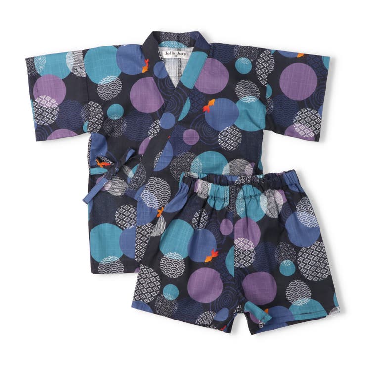 こどもの森e-shop 【WEB限定】水玉金魚柄甚平 浴衣・着物