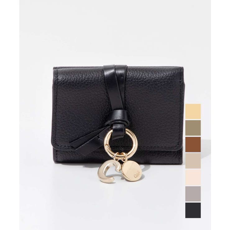 U-STREAM クロエ Chloe CHC21WP946F57 三つ折り財布 レディース 財布 ミニ財布 アルファベット レザー 本革 小銭入れ コンパクトウォレット シンプル ギフト ALPHABET MINI TRI FOLD プレゼント 財布