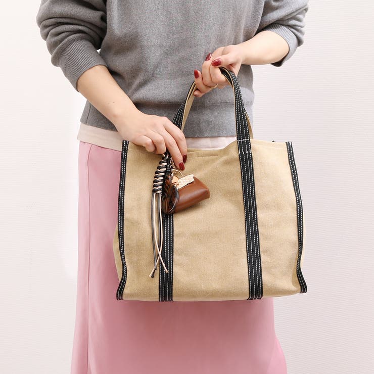 UNBILLION カシュカシュ cachecache / チャーム付キャンバストート バッグ・鞄