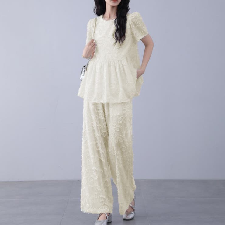【10％OFFクーポン！6/11(木)1:59まで】Doux Belle 総レースセットアップ レディース セットアップ パンツ・ズボン