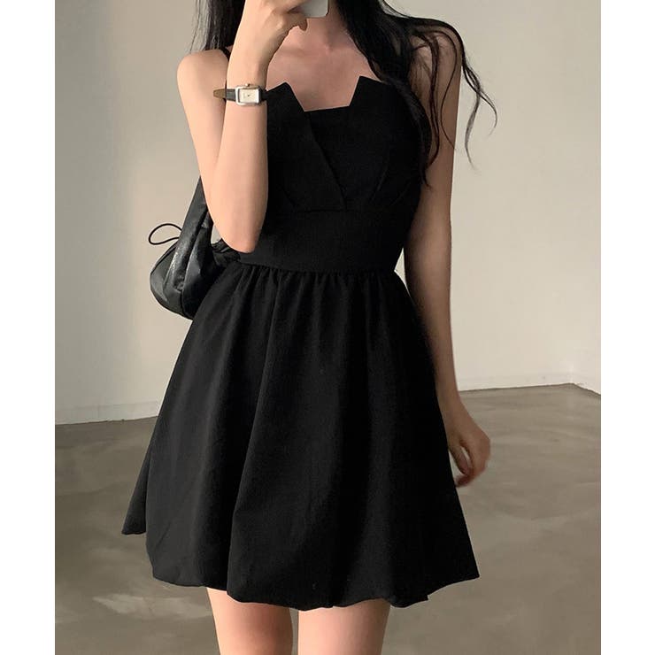 【10％OFFクーポン！6/11(木)1:59まで】SUNSHINE CLOSET バックリボンワンピース レディース フェミニン シャーリングワンピース 大人可愛い Aライン ガーリーワンピ お呼ばれ ワンピース・ドレス