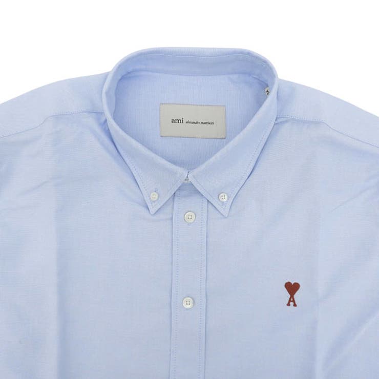 Riverall AMIPARIS アミ パリス オックスフォード ボタンダウンシャツ メンズ 長袖 L コットン ブルー BFUSH063C00031BLL AMIPARIS トップス 3
