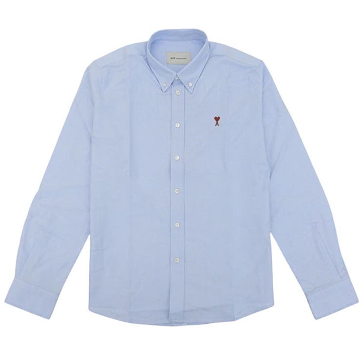 Riverall AMIPARIS アミ パリス オックスフォード ボタンダウンシャツ メンズ 長袖 XL コットン ブルー BFUSH063C00031BLXL AMIPARIS トップス