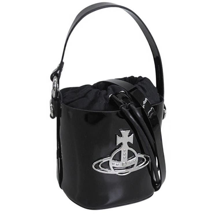 Riverall VIVIENNE WESTWOOD ヴィヴィアンウエストウッド バッグ レディース 2WAY ショルダーバッグ パテント ブラック DAISY SMALL DRAWSTRING BUCKET 43020023L001ON403 VIVI