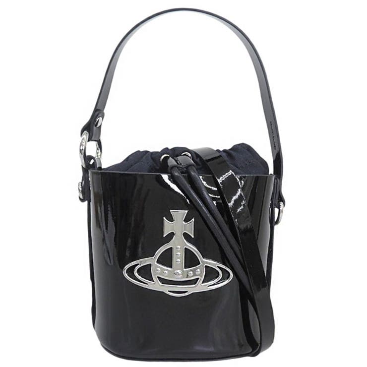 Riverall VIVIENNE WESTWOOD ヴィヴィアンウエストウッド バッグ レディース 2WAY ショルダーバッグ パテント ブラック DAISY SMALL DRAWSTRING BUCKET 43020023L001ON403 VIVI 2