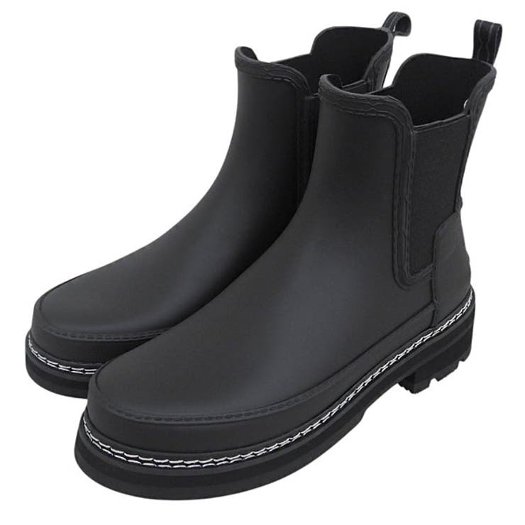 Riverall HUNTER ハンター 靴 レディース レインブーツ UK6 ブラック W REF STITCH DETAIL CHELSEA WFS2100RMABK25 HUNTER シューズ・靴