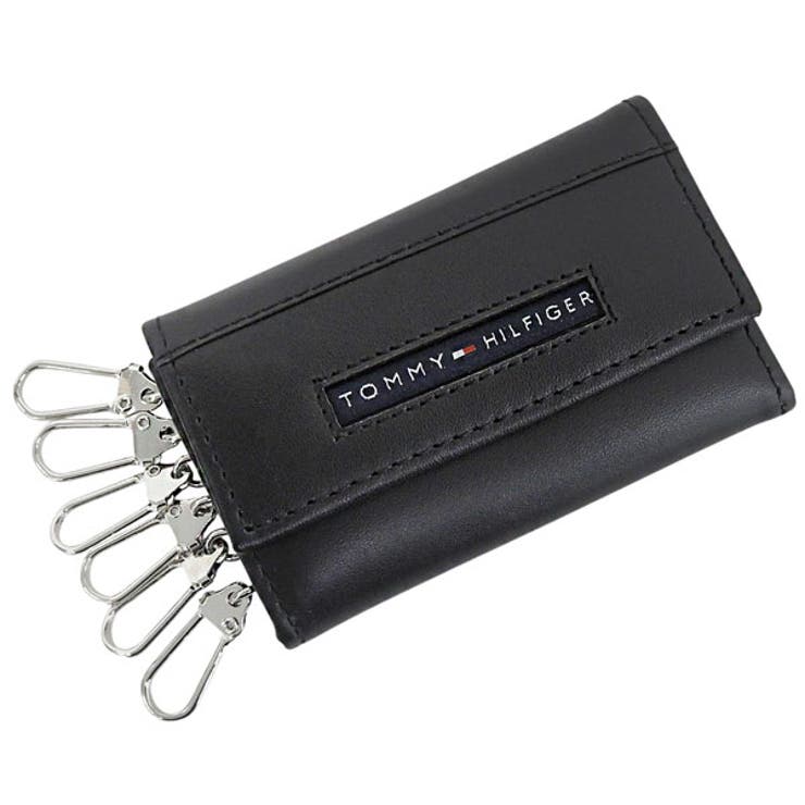 Riverall TOMMY HILFIGER トミーヒルフィガー キーケース 6連 メンズ レザー ブラック 6 HOOK KEYCASE 31TL17X017-001 TOMMY HILFIGER 小物