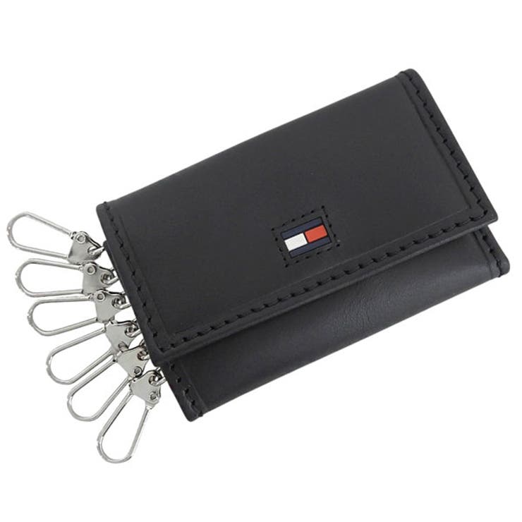 Riverall TOMMY HILFIGER トミーヒルフィガー キーケース 6連 メンズ レザー ブラック YEN 6 HOOK KEYCASE 31TL17X012-001 TOMMY HILFIGER 小物