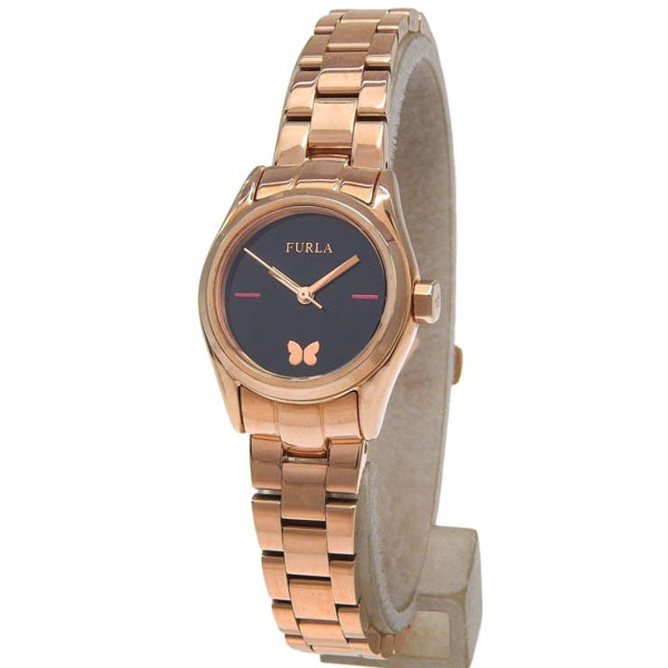 Riverall FURLA フルラ 腕時計 レディース SS ゴールド EVA 25mm 3H BLACK DIAL RG BR R4253101537 FURLA アクセサリー