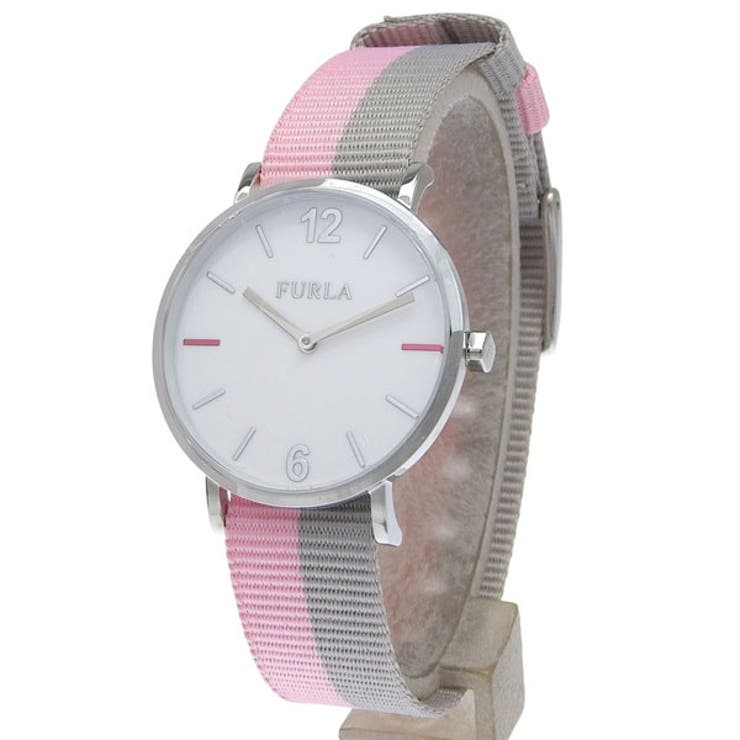 Riverall FURLA フルラ 腕時計 レディース SS×ナイロン ピンク×グレー GIADA 33mm 2H WHITE DIAL R4251108536 FURLA アクセサリー