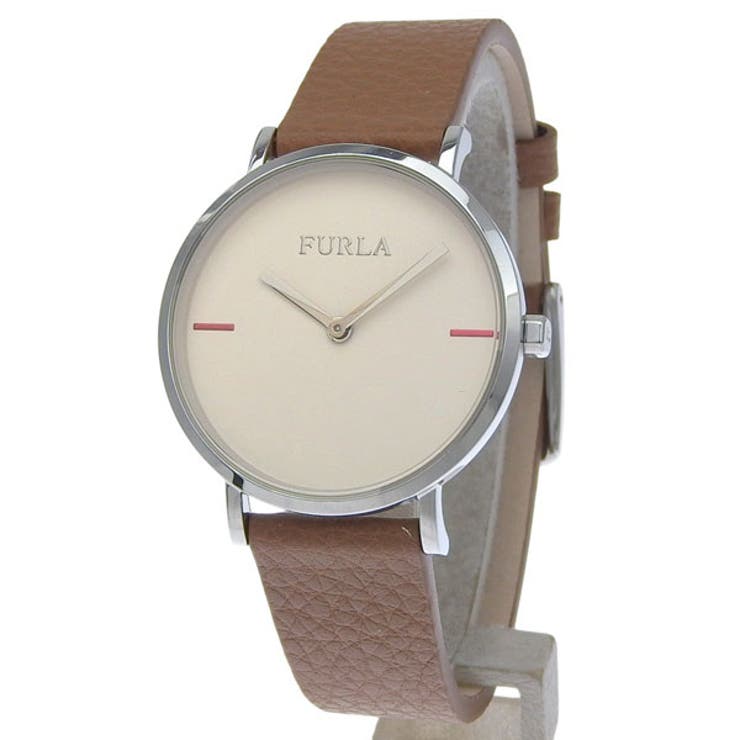 Riverall FURLA フルラ 腕時計 レディース SS×レザー ブラウン GIADA 33mm 2H PINK DIAL BROWN R4251108525 FURLA アクセサリー