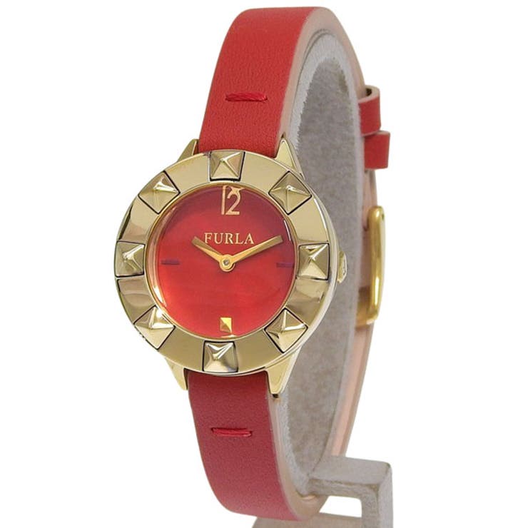 Riverall FURLA フルラ 腕時計 レディース SS×レザー レッド CLUB 26mm 2H RUBY DIAL R4251109526 FURLA アクセサリー