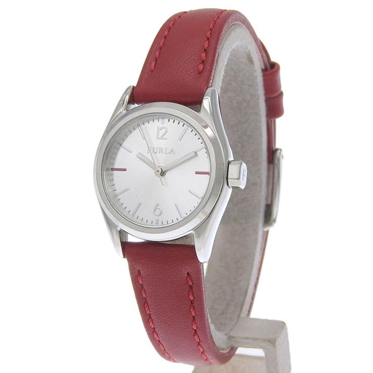 Riverall FURLA フルラ 腕時計 レディース SS×レザー レッド EVA 25mm 3H SILVER DIAL R4251101507 FURLA アクセサリー
