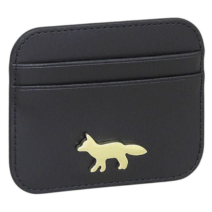 Riverall MAISON KITSUNE メゾンキツネ カードケース メンズ レディース レザー ブラック OW05700LR0001BK MAISON KITSUNE 小物
