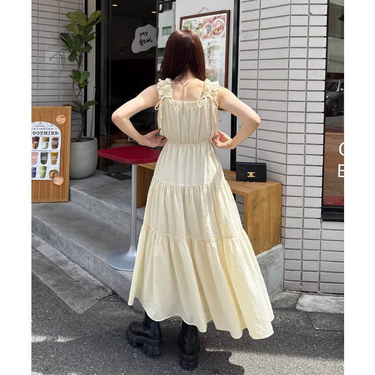 junoah ギャザーショルダーサイドカットティアードワンピース ワンピース・ドレス shoplistselect-10520552 SHOPLIST サンプル画像2