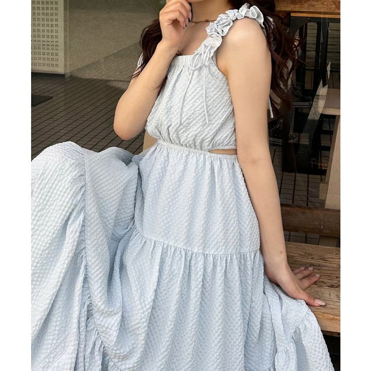junoah ギャザーショルダーサイドカットティアードワンピース ワンピース・ドレス shoplistselect-10520552 SHOPLIST サンプル画像3