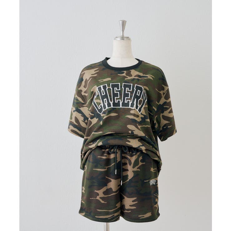 NICE CLAUP / OLIVE des OLIVE　OUTLET 【セットアイテム】BIGロゴTシャツ+ショートパンツ ワンピース・ドレス