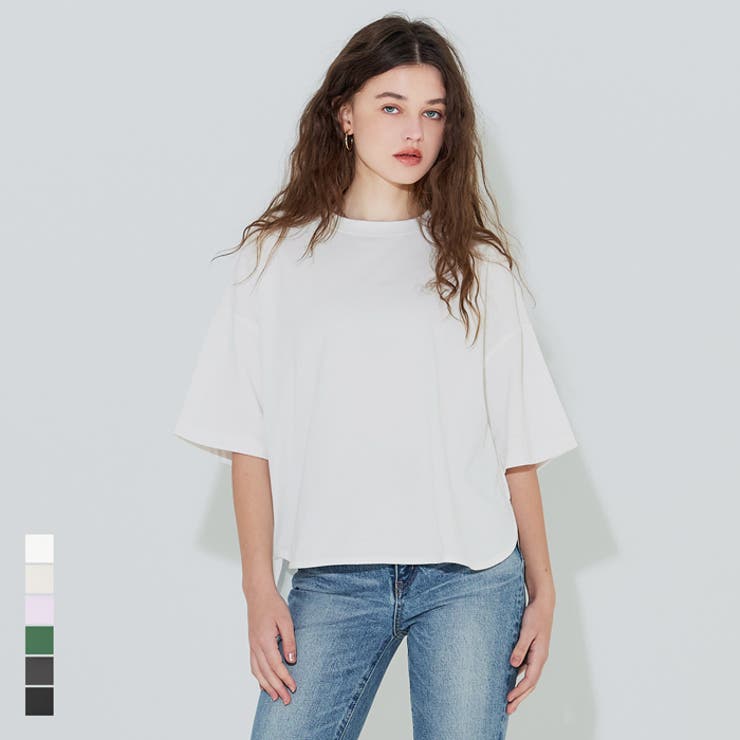 coca 〈26ss新色登場〉着回し力抜群！5部袖ビッグTシャツ トップス
