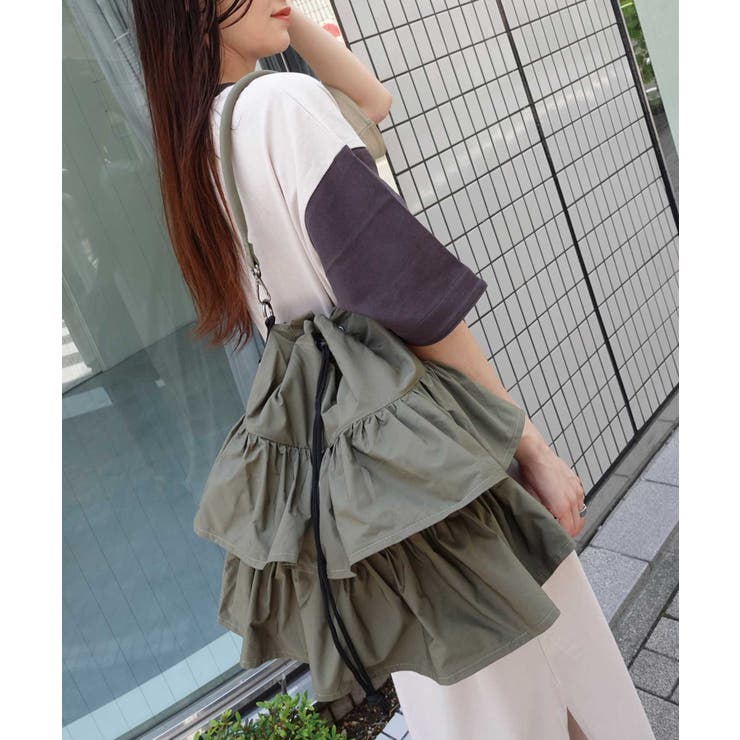 【10％OFFクーポン！6/11(木)1:59まで】CORNERS 2wayキャンバスフリルショルダーバッグ バッグ 鞄