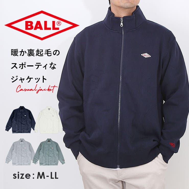 BACKYARD FAMILY BALL 裏起毛 ワッペン付きスタンドジャケット アウター(コート・ジャケットなど)