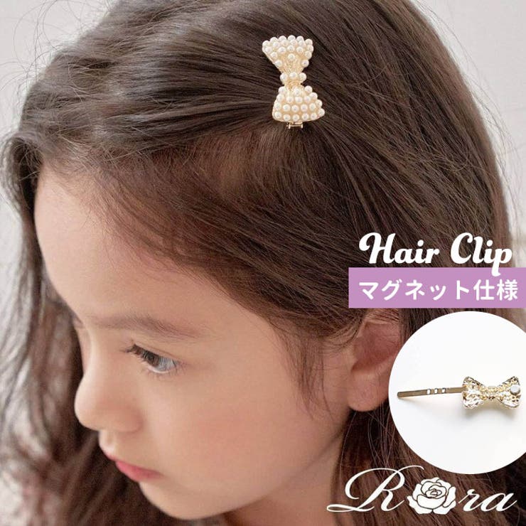 BACKYARD FAMILY サラン パール リボンヘアクリップ ヘアアクセサリー