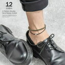 Rocky Monroe アンクレット ブレスレット メンズ レディース つけっぱなし 2連 シルバー PU フェイクレザー チャーム カラーコード ペアシンプ...