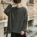 Rocky Monroe クルーネックニット メンズ レディース サイドレース プルオーバー セーター シンプル 無地 オーバーサイズ ビッグシルエット カジュ...