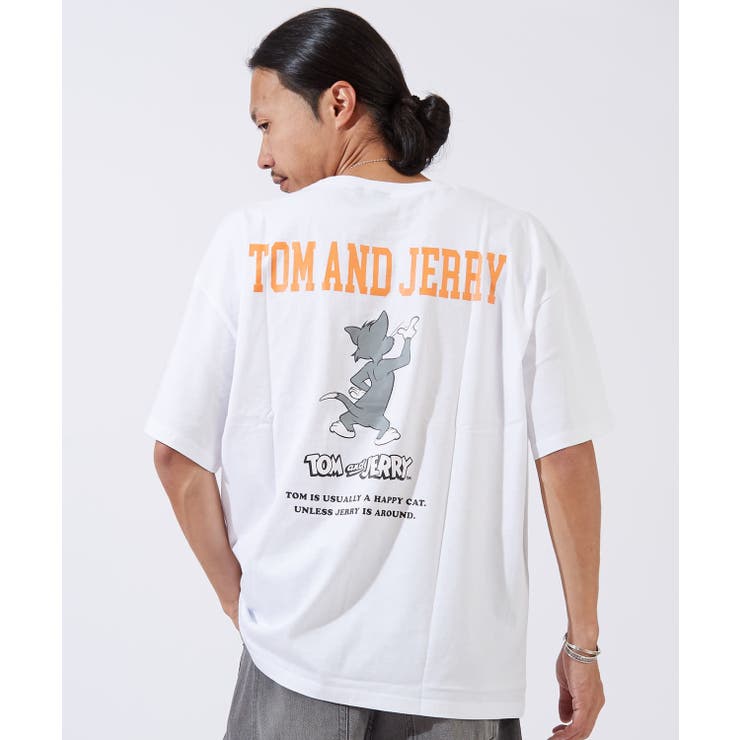 improves 半袖Tシャツ メンズ TOM&JERRY トムとジェリー プリント カットソー カートゥーン 大きめ アメカジ カジュアル スケーター ストリート 古着MIX トップス