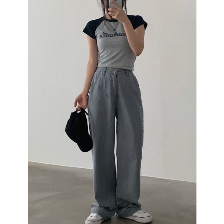 VIVID LADY 데님 와이드 팬츠 레이디스 봄 여름 통근 통학 와이드 팬츠 레이디스 이지 팬츠 데님 스트레이트 팬츠 레이디스 여름 롱 팬츠 데님 팬츠 레이디스 pado0711 팬츠·바지