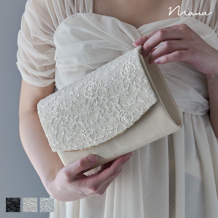 Fashion Letter niana ニアナ スパンコールレースクラッチバッグ パーティーバッグ 2way サテン スクエア ミニ ショルダーバッグ 肩掛け 斜めがけ コンパクト 結婚式 お呼ばれ セレモニー パーティー 二次会 バッグ・鞄