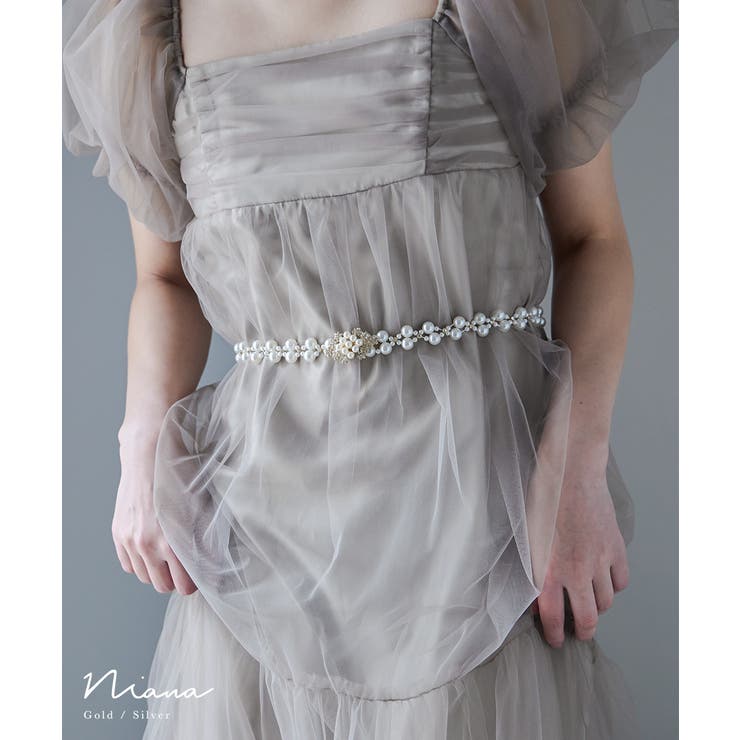 Fashion Letter niana ニアナ ひし形パールビジューゴムベルト レディース 細ベルト 細め ウエストマーク ワンポイント 上品 エレガント 華やか フォーマル パーティー 結婚式 披露宴 二次会 成人式 同窓会 卒業式 入学式 お呼ばれ