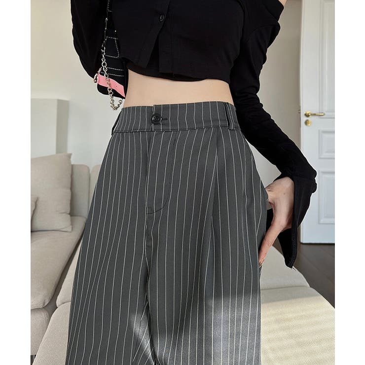 【10％OFFクーポン！9/24(木)1:59まで】SUNSHINE CLOSET レディースハイウエストパンツきれいめ ウエストゴム 美脚脚長 ワイドスラックス 韓国風 オフィスカジュアルパンツ 着やせ パンツ・ズボン shoplistselect-10483023 SHOPLIST パッケージ画像