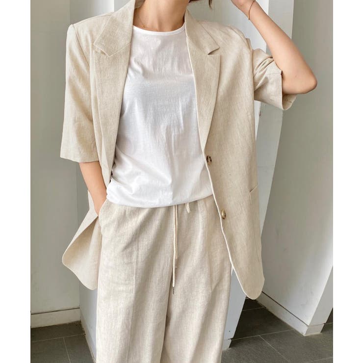 SUNSHINE CLOSET ゆったり リネンサマージャケット体型カバー 薄手ジャケット着やせ オフィスカジュアル ナチュラルジャケットライトアウター アウター(コート・ジャケットなど) shoplistselect-10528350 SHOPLIST サンプル画像2