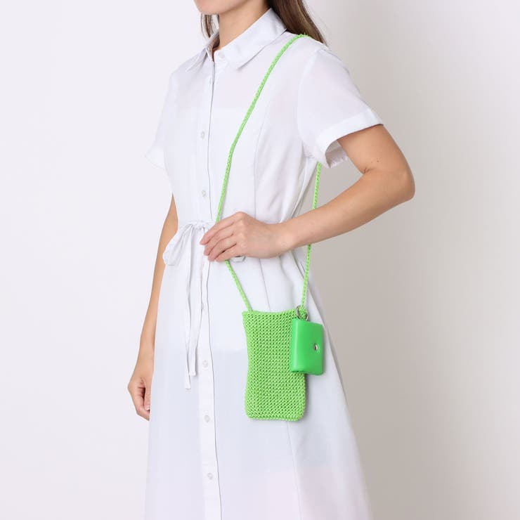 UNBILLION カシュカシュ cachecache / ネオンカラーニットスマホショルダーバッグ バッグ・鞄