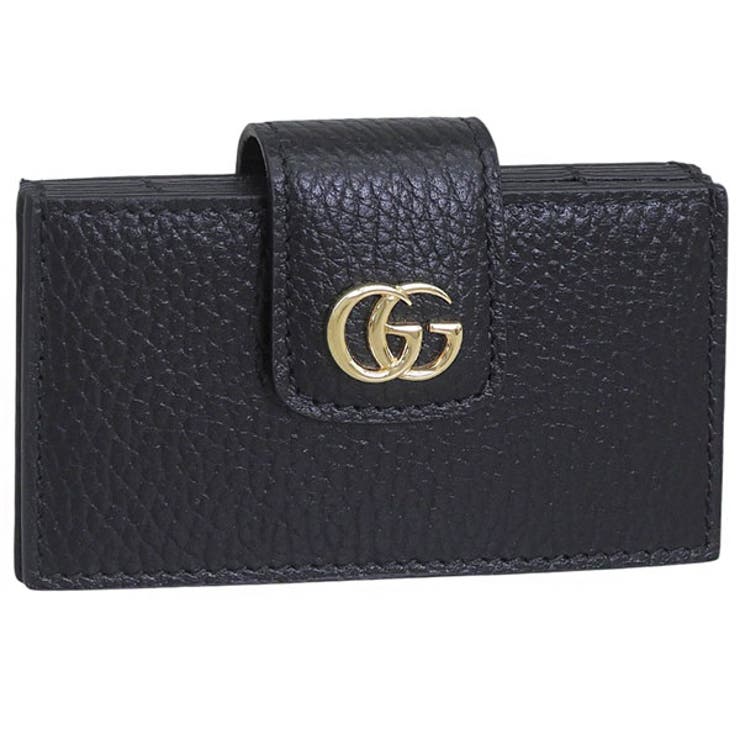 Riverall GUCCI グッチ カードケース レディース アウトレット レザー ブラック C  ...