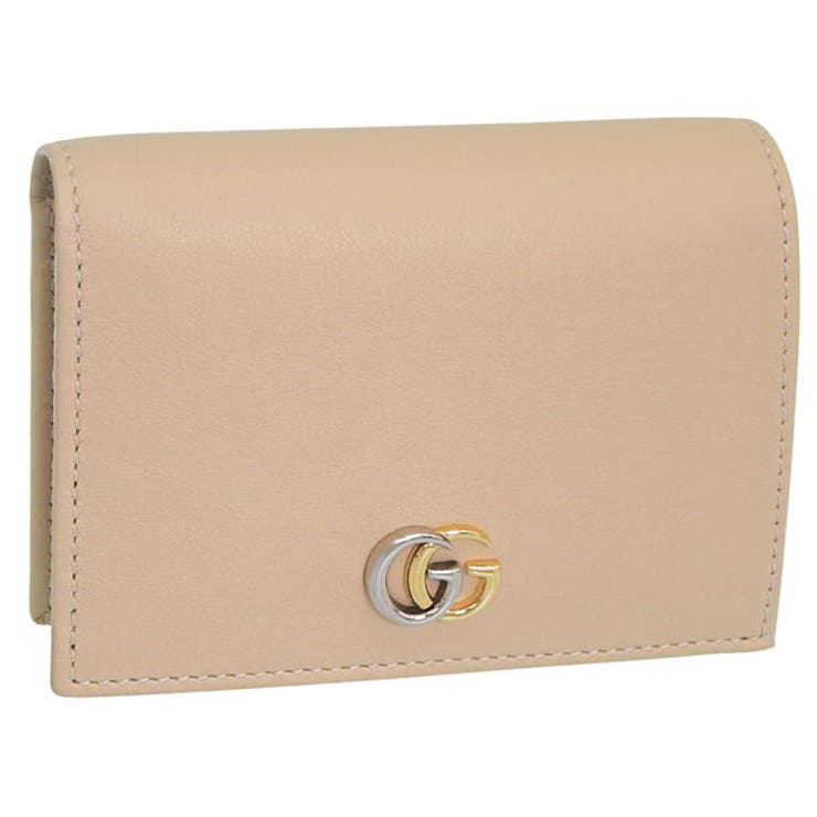 Riverall GUCCI グッチ 財布 レディース 二つ折り財布 アウトレット レザー ベージュ ...