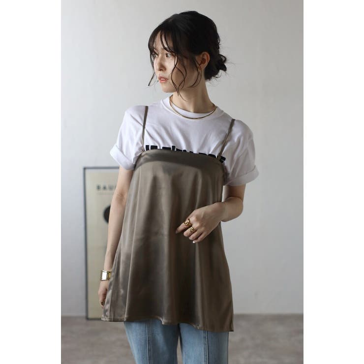 BONJOUR SAGAN 2WAYサテンキャミソール 77-003868 トップス